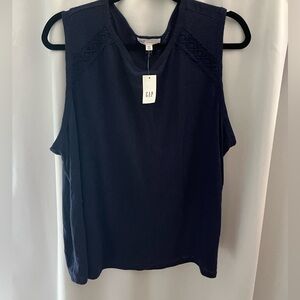 Linen and Lace Navy dressy tank- Gap *NWT size XXL